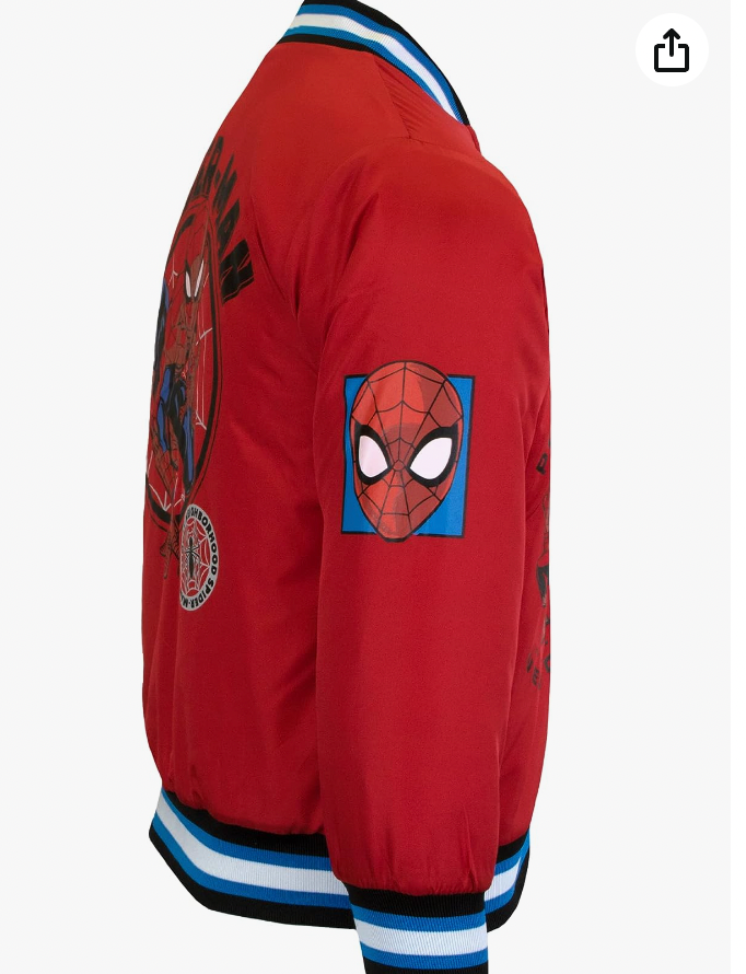 Marvel Superheroes Bomber Jacket for Boys, Avengers and Spider-Man Bomber Jacket