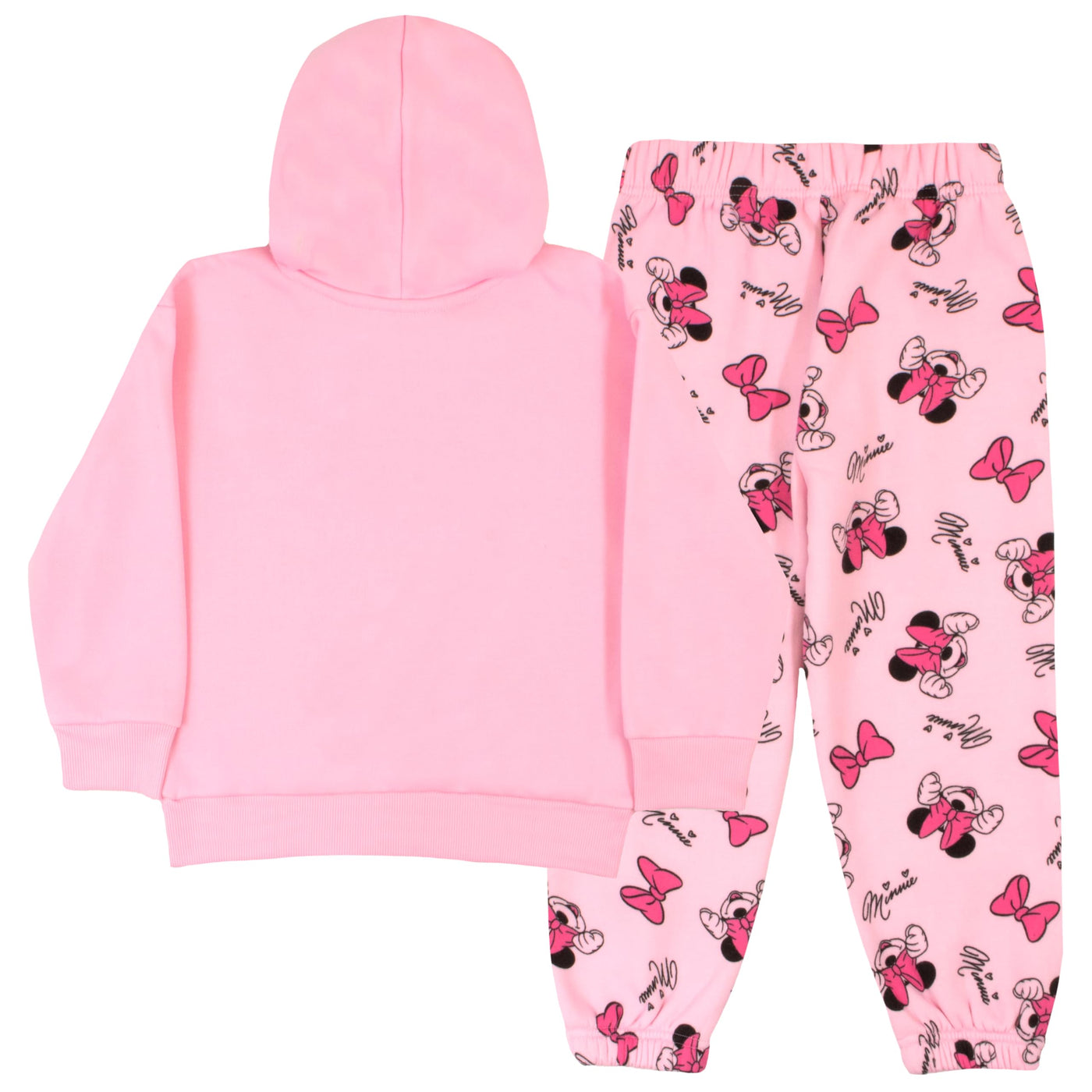 Disney Minnie Mouse Girls 2-Piece Set - Pullover Hoodie & Jogger Pants 2-Pack Bundle Set for Kids and Toddlers