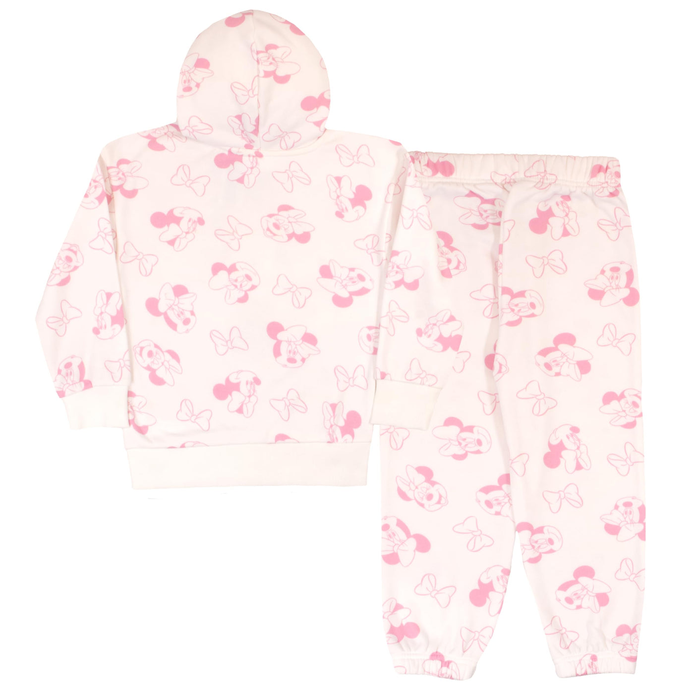 Disney Minnie Mouse Girls 2-Piece Set - Pullover Hoodie & Jogger Pants 2-Pack Bundle Set for Kids and Toddlers