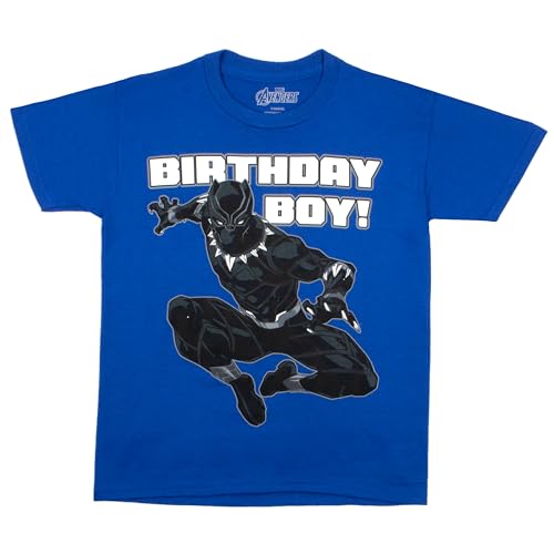 Marvel Spider-Man Avengers Black Panther Miles Morales Birthday Boy T-Shirt - Boys Superhero Short Sleeve Tee for Parties