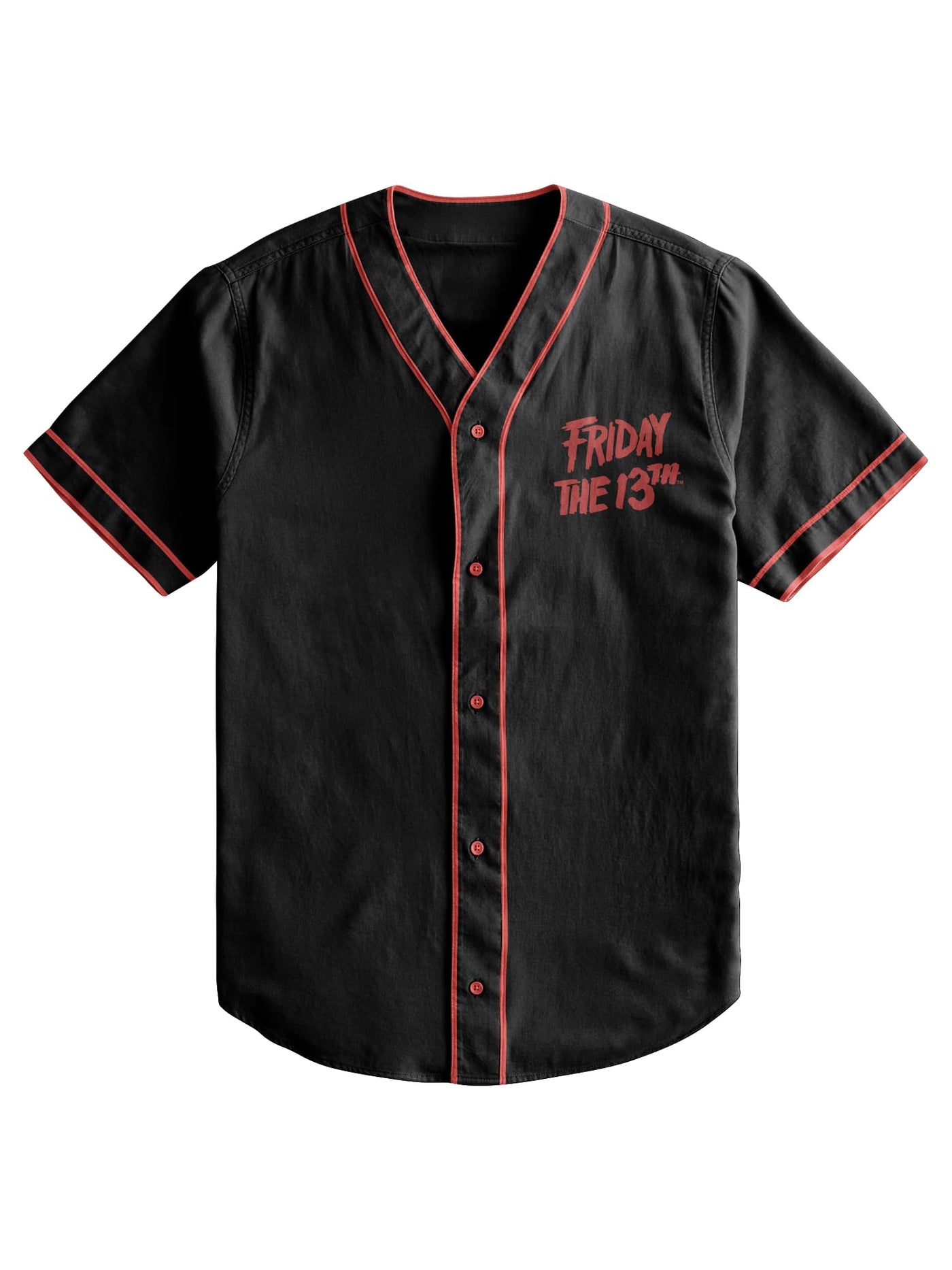 Warner Bros Horror Movie Baseball Jerseys, Freddy and Jason Casual Button Down Short Sleeve Shirts for Men and Women