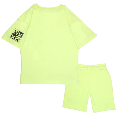 Minecraft Creeper Boys Short Sleeve T-Shirt & Shorts with Lenticular Image Changing Patch, 2-Piece Gamer Outfit Shorts Set