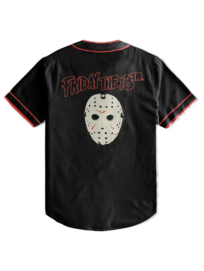 Warner Bros Horror Movie Baseball Jerseys, Freddy and Jason Casual Button Down Short Sleeve Shirts for Men and Women