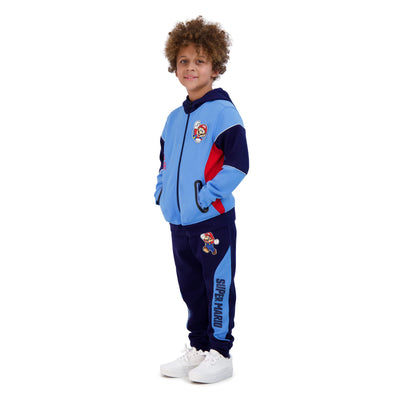 Nintendo Super Mario Boys Zip-Up Hoodie and Joggers 2-Pack, Mario Here We Go Boys Hooded Sweatshirt and Active Sweatpants