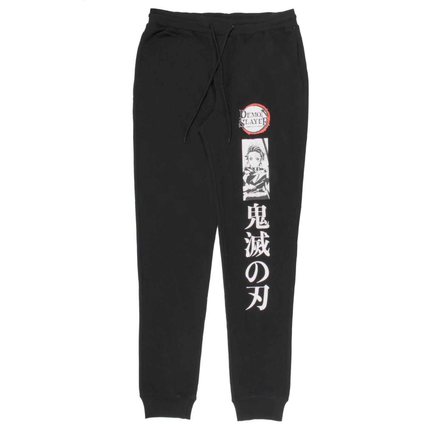 Demon Slayer Anime Tanjiro Kanji Print Mens Lounge Pants, Anime Manga Active Sweatpants for Men