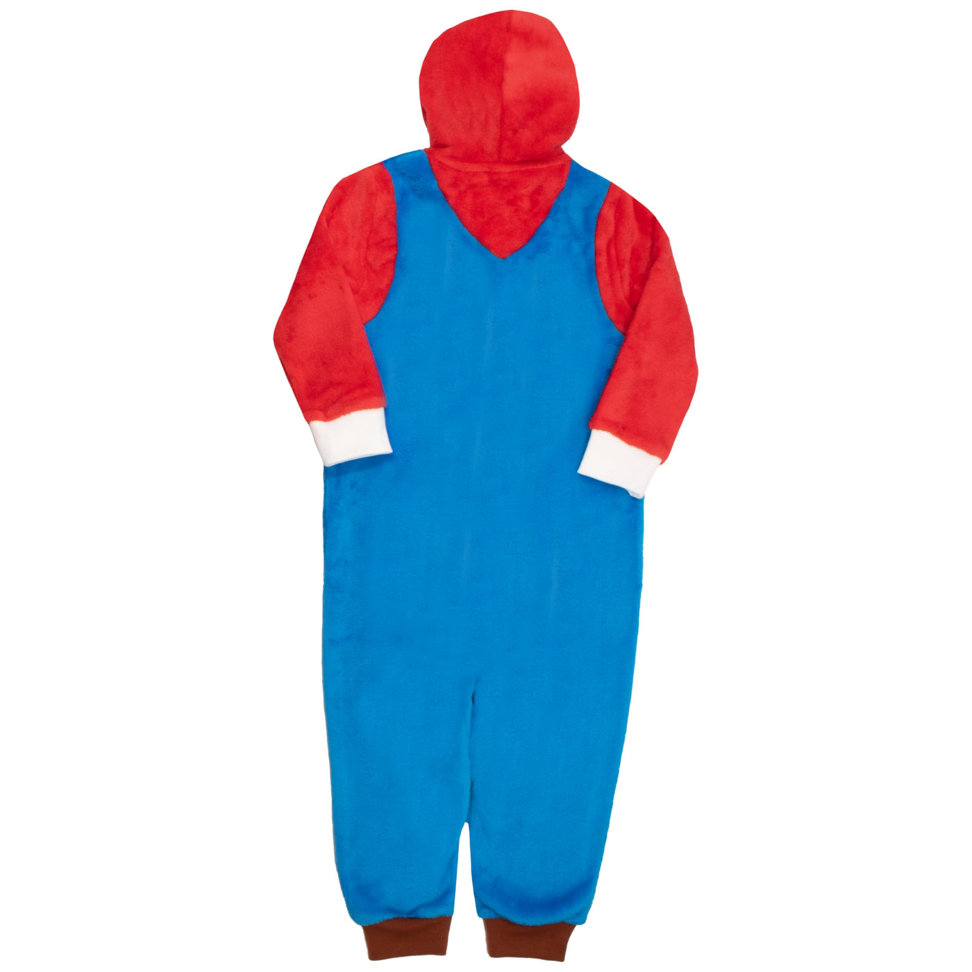 Nintendo Super Mario Brothers Boys Long Sleeve Onesie Zip Coverall with Hoodie Mario & Luigi Cosplay Zip Up Onesie