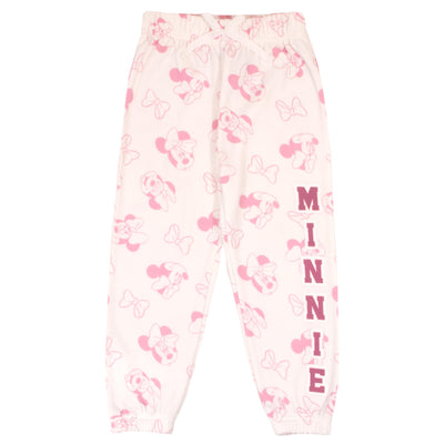 Disney Minnie Mouse Girls 2-Piece Set - Pullover Hoodie & Jogger Pants 2-Pack Bundle Set for Kids and Toddlers