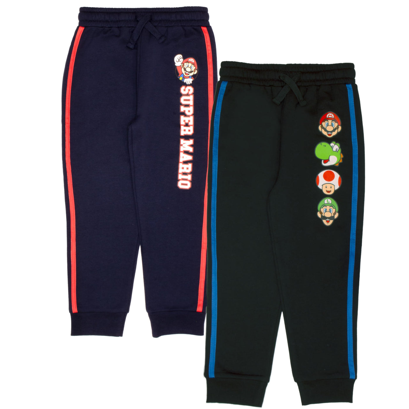 Nintendo Super Mario Boys 2-Pack Jogger Pants, Active Sweatpants Bundle Set for Kids and Toddlers