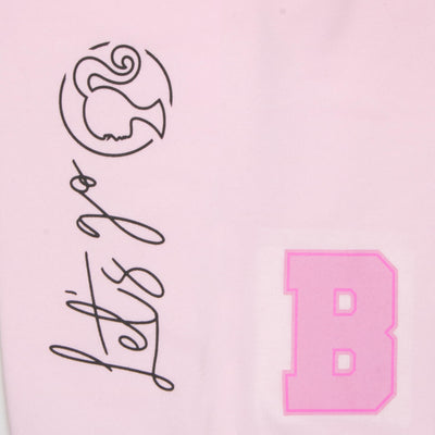 Barbie Collegiate Logo Let’s Go Womens Bomber Jacket, Button-Down Varsity Jacket for Adults