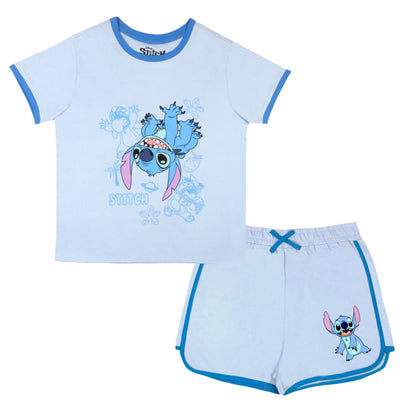 Disney Princess Minnie Mouse Lilo and Stitch Girls Short Sets Shirt and Shorts Set Girl Outfits for Toddler and Kids Clothes