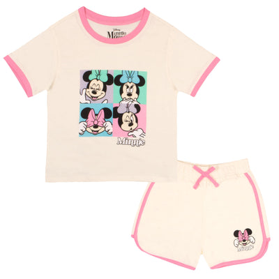 Disney Princess Minnie Mouse Lilo and Stitch Girls Short Sets Shirt and Shorts Set Girl Outfits for Toddler and Kids Clothes