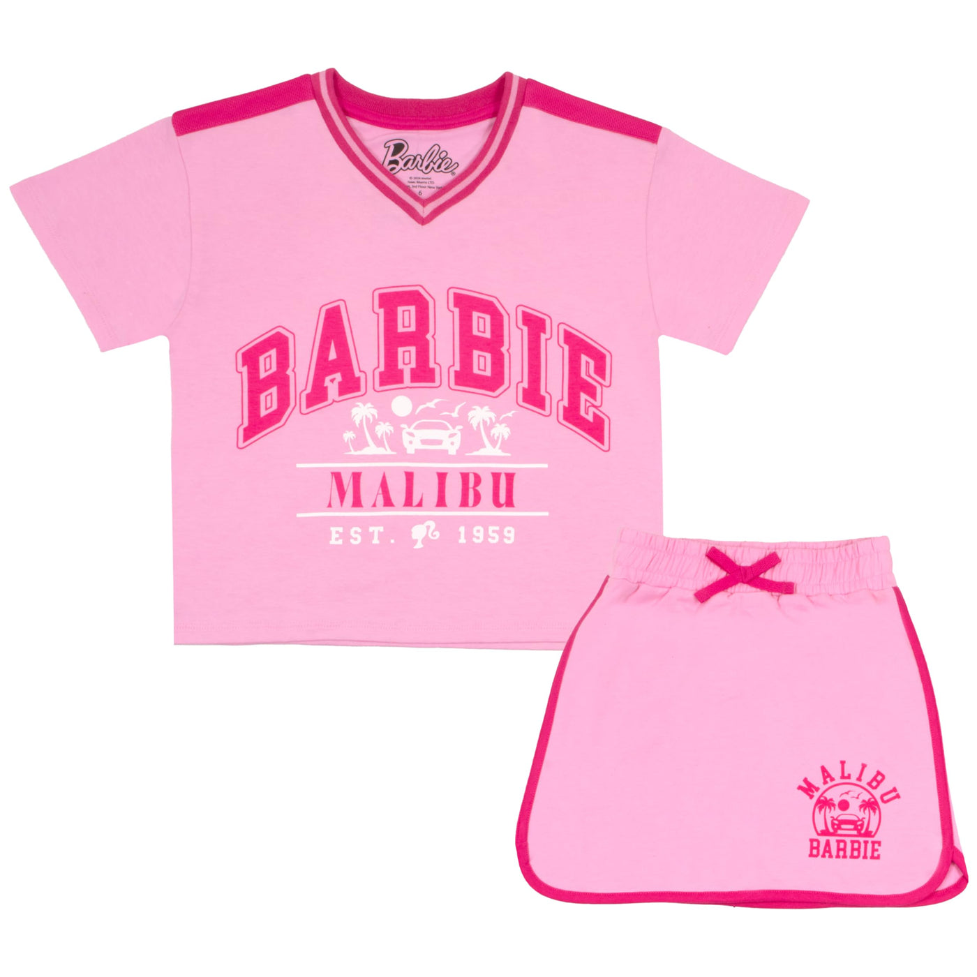 Barbie Little Girls Skort Set Short Sleeve Shirt and Skort Girls Fashion