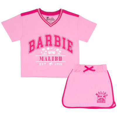 Barbie Little Girls Skort Set Short Sleeve Shirt and Skort Girls Fashion