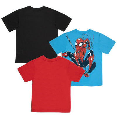 Marvel Spider-Man Comics Peter Parker Boys 3-Pack Short Sleeve T-Shirt Bundle Set for Kids