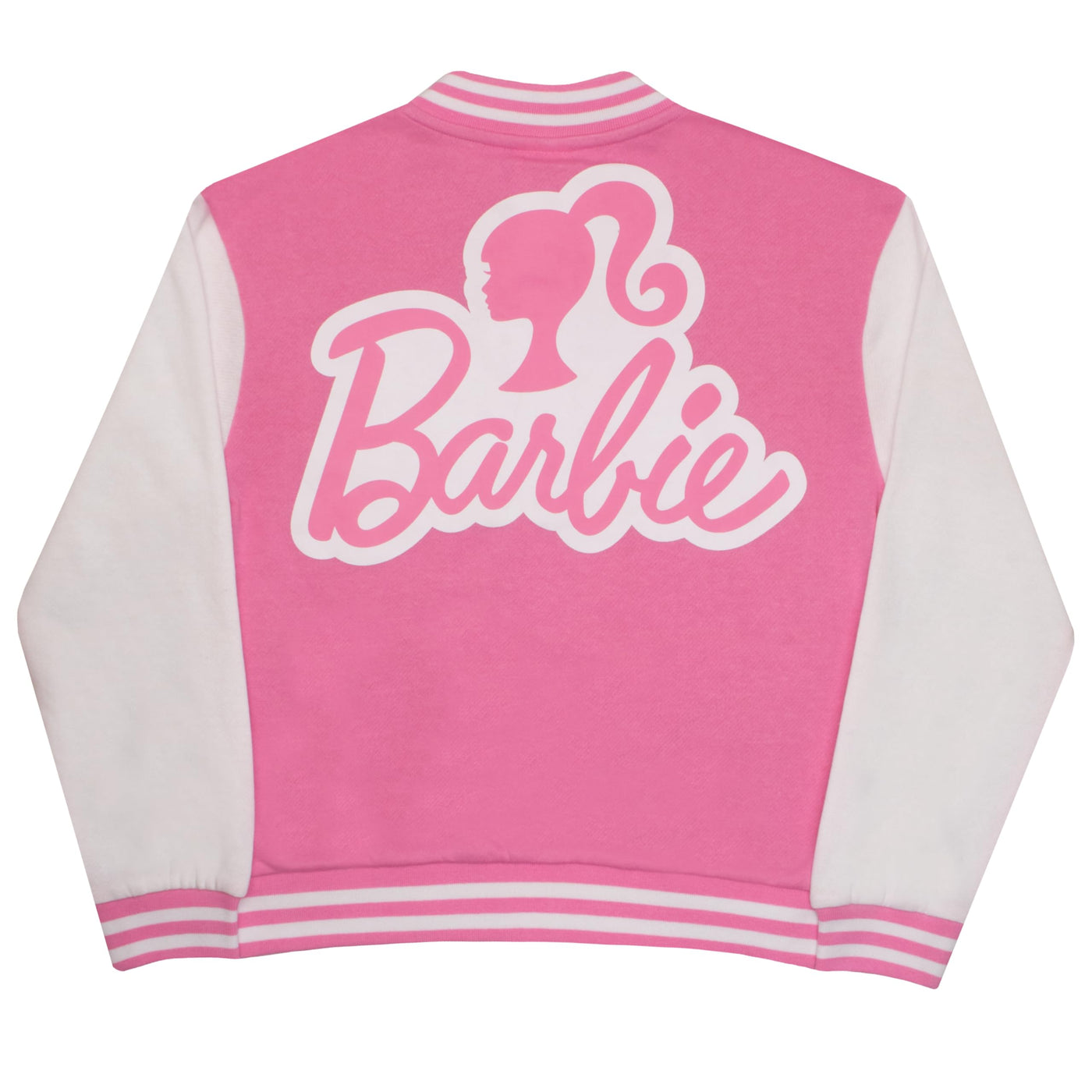 Barbie Girls Bomber Jacket, Silhouette Logo Fleece Zip-Up and Lightweight Button Up Varsity Jacket for Kids