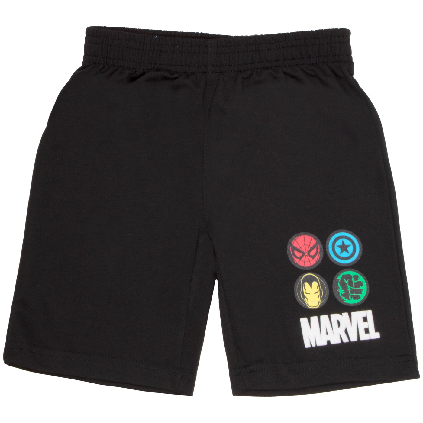 Marvel Avengers Superheroes Boys Short Sleeve T-Shirt and Shorts Set, 2-Piece Superhero Outfit Bundle for Boys