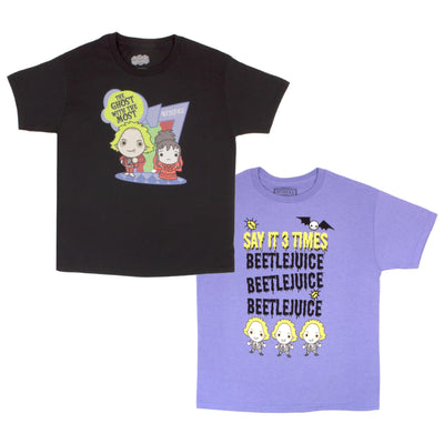 Beetlejuice Girls Graphic Tees Short Sleeve T Shirts Girls Fashion T Shirt 2 Pack Girls Tops Clothing