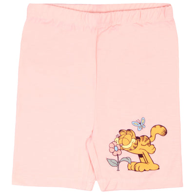 Garfield Girls 2 Piece Princess Tee and Biker Shorts Set Graphic Girl Outfits for Big Kids Clothes