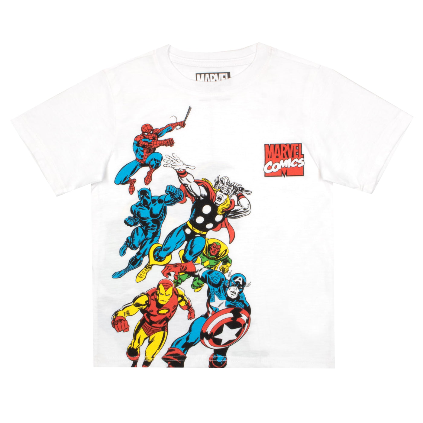 Marvel Avengers Comics Boys 2-Pack Short Sleeve T-Shirt Bundle Set for Kids