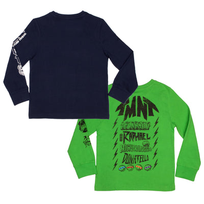 Nickelodeon Teenage Mutant Ninja Turtles Boys Long Sleeve T-Shirt 2-Pack, TMNT 2-Pack Bundle Set for Kids and Toddlers