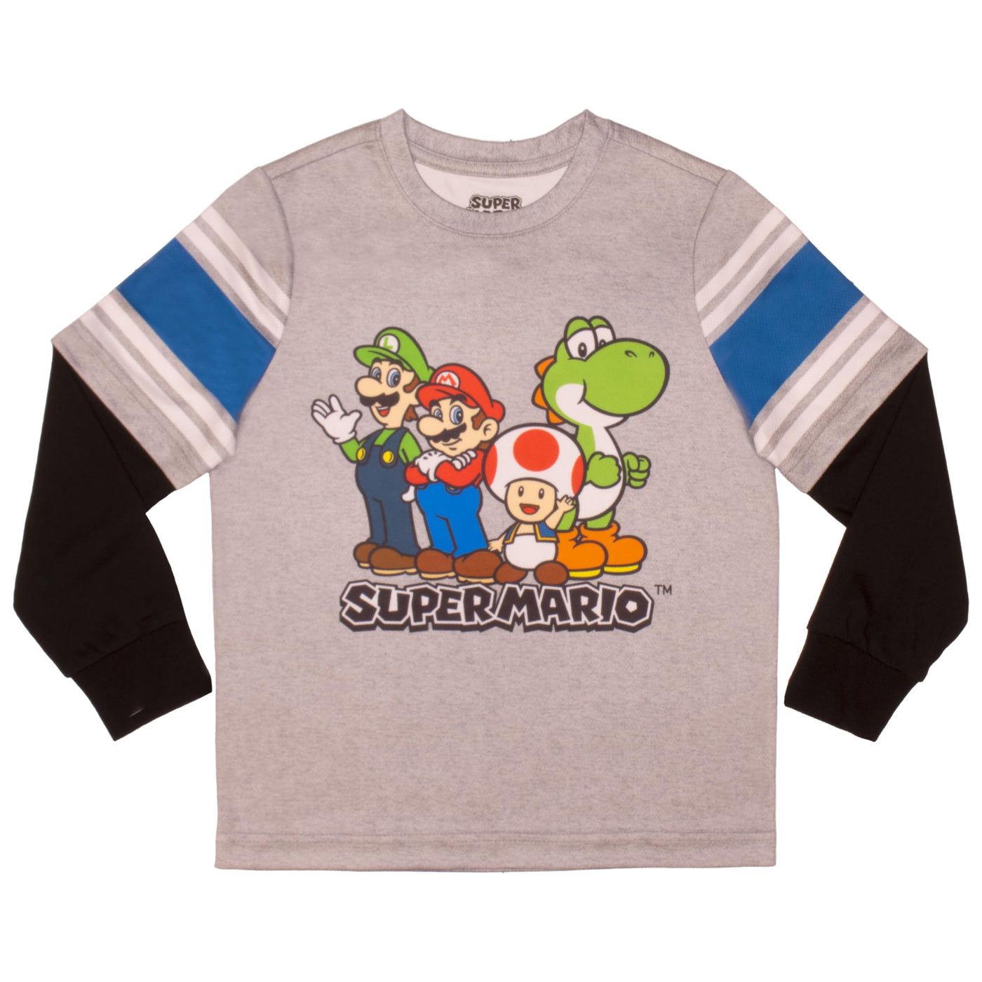 Nintendo Super Mario Video Game 2-Piece Set, Boys Long Sleeve T-Shirt & Jogger Pants 2-Pack Bundle Set for Kids and Toddlers