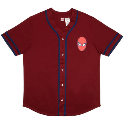 Marvel Comics Spider-Man Venom Retro Men’s Baseball Jersey Casual Button Down Short Sleeve Shirt, Spiderman Baseball Jersey