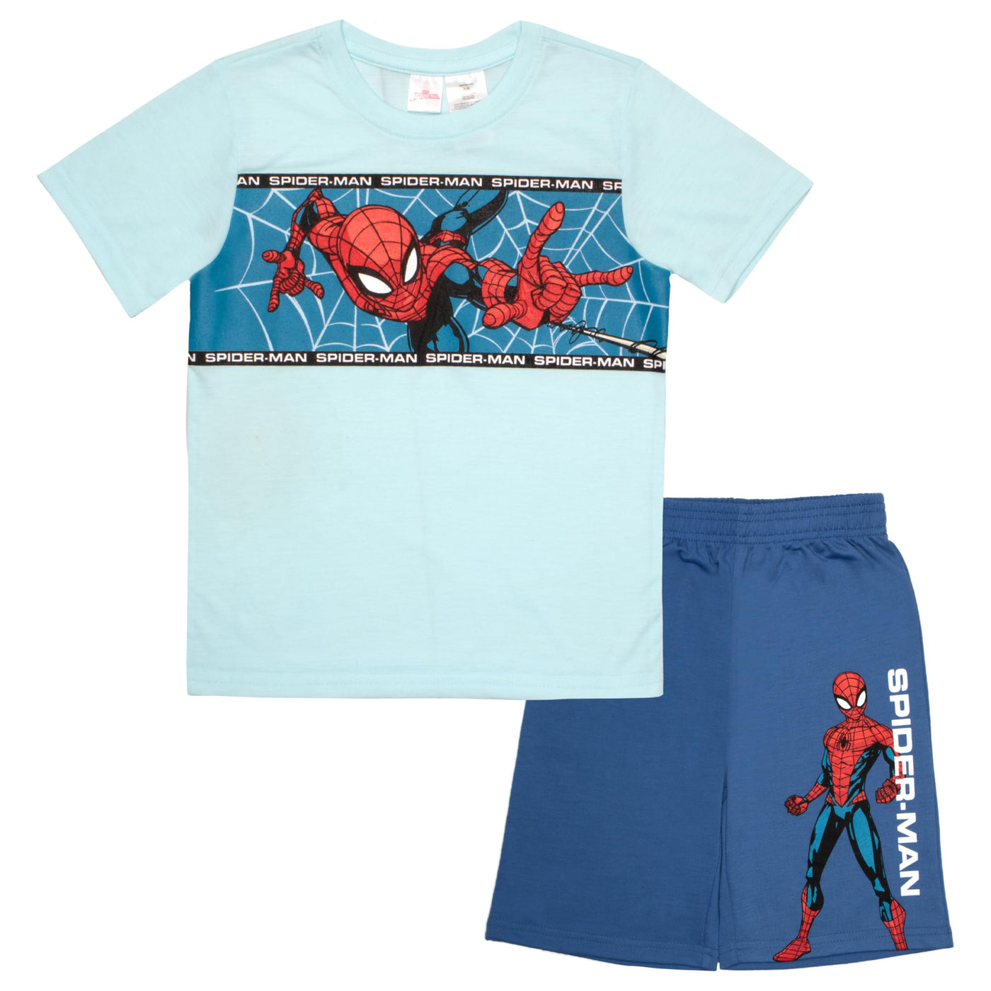 Marvel Avengers Superheroes Boys Short Sleeve T-Shirt and Shorts Set, 2-Piece Superhero Outfit Bundle for Boys