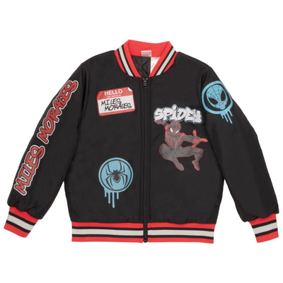 Marvel Amazing Spider-Man Queens NY Boys Bomber Jacket, Zip-Up Varsity Jacket for Kids and Toddlers