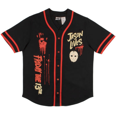 Warner Bros Horror Movie Baseball Jerseys, Freddy and Jason Casual Button Down Short Sleeve Shirts for Men and Women