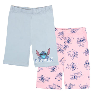 Disney Lilo and Stitch Girls 2-Pack Shorts Set - Lilo & Stitch Biker Shorts Bundle Set for Girls