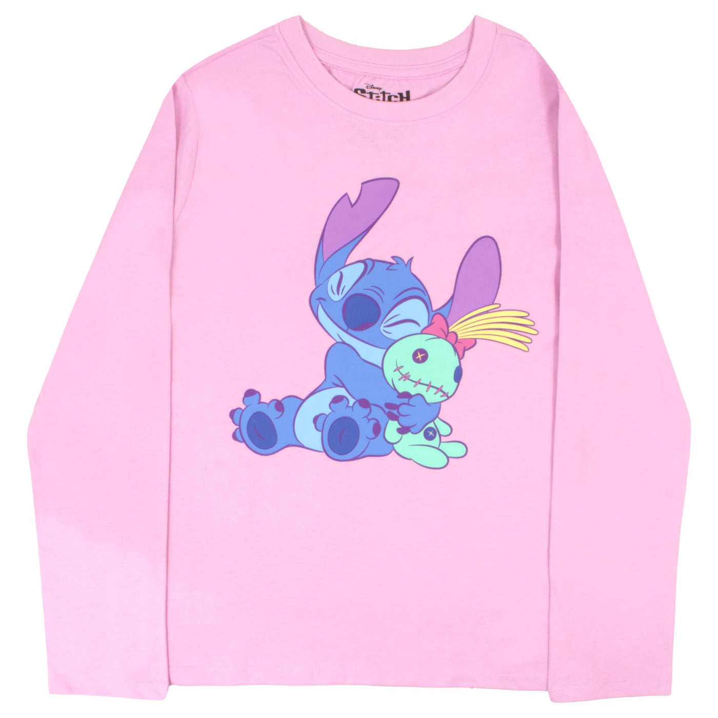 Disney Lilo and Stitch Girls Graphic Tees Long Sleeve T Shirts Classic Lilo & Stitch Print T Shirt 2 Pack Girls Tops