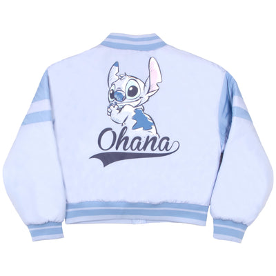 Disney Lilo & Stitch Girls Varsity Bomber Jackets Zip-Up Lilo and Stitch Graphic Print Jacket for Kids