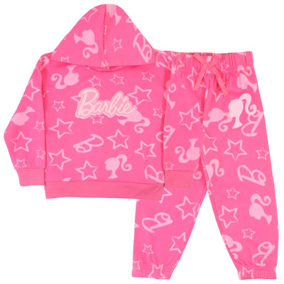 Barbie Girls Pullover Hoodie & Jogger Pants Set for Kids, Girls Hooded Sweatshirt and Active Sweatpants 2-Piece Bundle