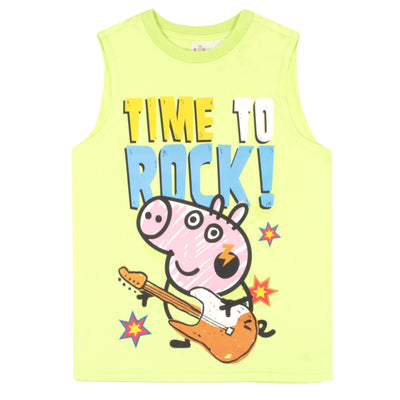 Peppa Pig Boys 3 Piece Short Set Short Sleeve Shirt Tank Top Shirt and Shorts 3 Pack Bundle Set for Kids Toddlers