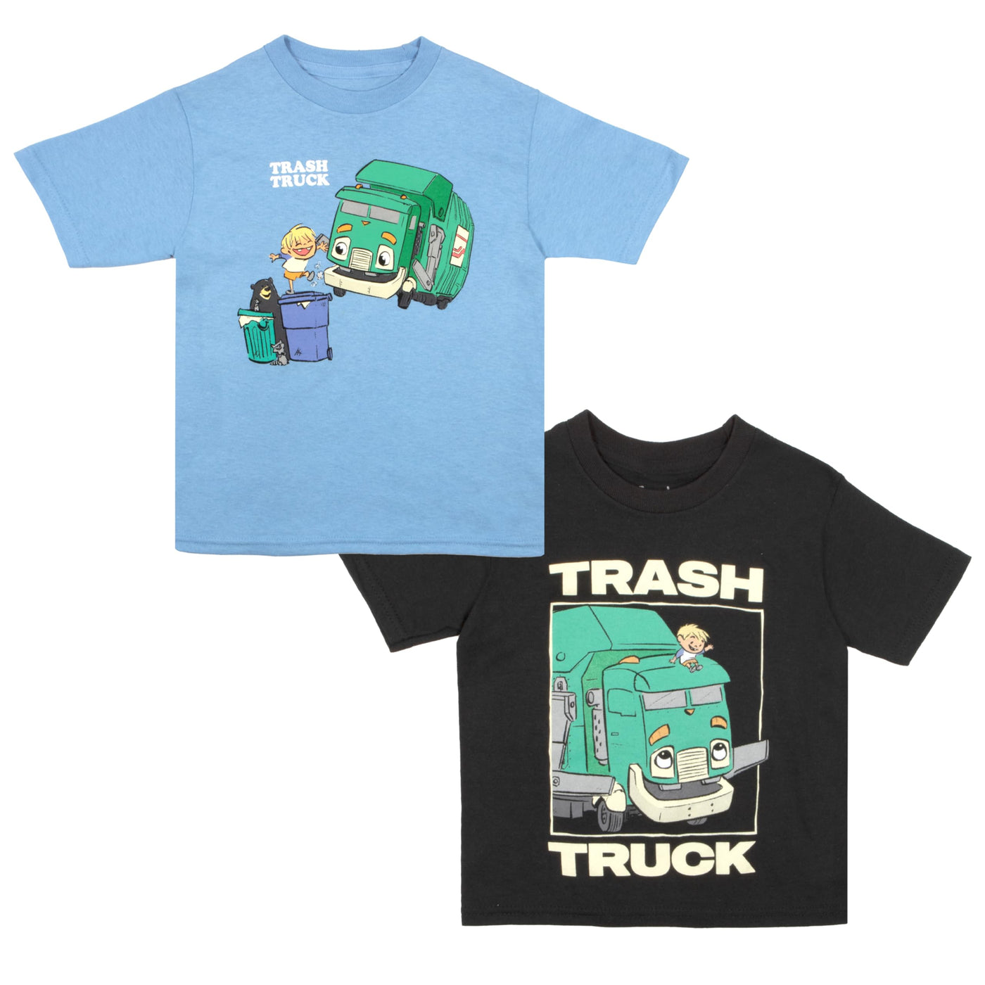 Isaac Morris Limited Trash Truck Characters Boys 2-Pack Short Sleeve T-Shirt Bundle Set for Kids