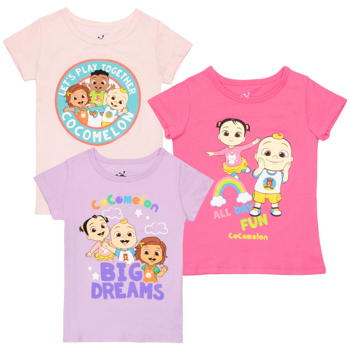 Isaac Morris Limited Cocomelon 3 Pack Toddler Girl Shirts Cocomelon Graphic Printed Toddler T Shirts for Girls