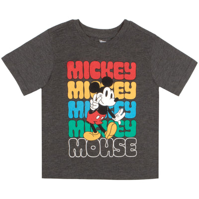 Disney Mickey Mouse Chill Vibes Boys 2-Pack Short Sleeve T-Shirt Bundle Set for Kids