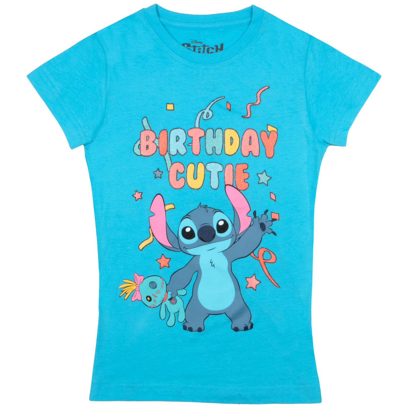 Disney Princesses Minnie Mouse Lilo & Stitch Birthday Girl Short Sleeve T-Shirt, Girls Short Sleeve Tee for Birthday Parties