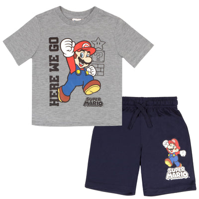 Nintendo Boys 2 Piece Short Set Short Sleeve Shirt and Shorts 2 Pack Bundle Set for Kids and Toddlers