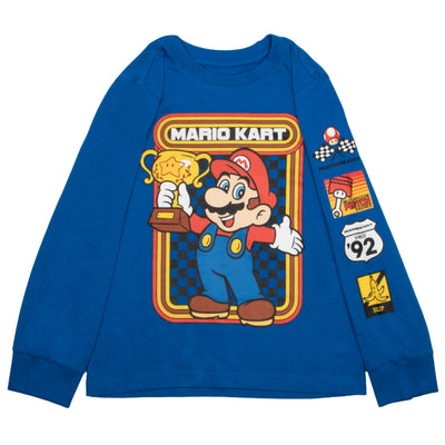 Nintendo Super Mario Kart Race Boys Long Sleeve T-Shirt, 3-Pack Bundle Set for Kids and Toddlers