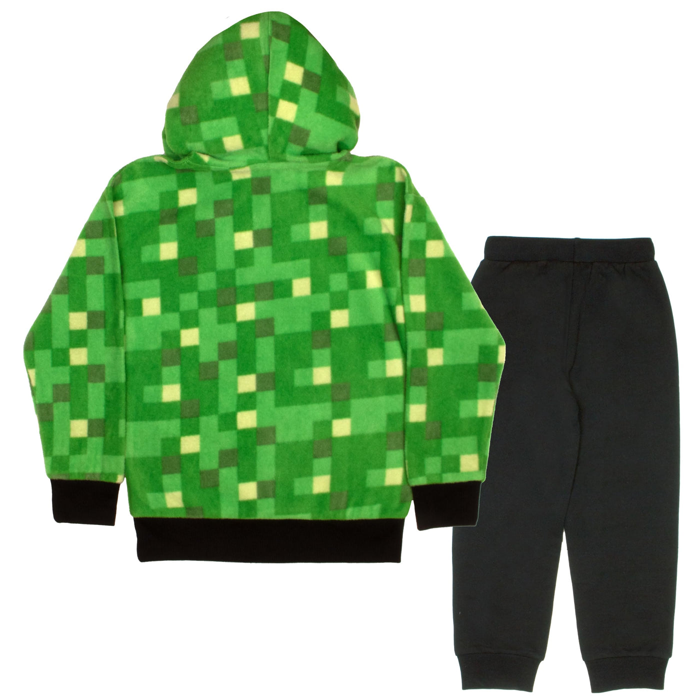 Minecraft Creeper Graphic 2-Piece Set - Boys Fleece Pullover Hoodie & Jogger Pants 2-Pack Bundle Set for Kids and Toddlers