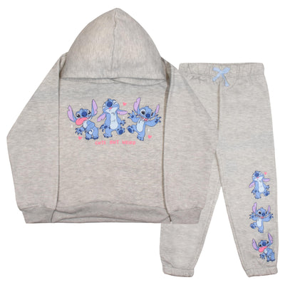 Disney Minnie Mouse and Lilo & Stitch Girls 2-Piece Set - Pullover Hoodie & Jogger Pants 2-Pack Bundle Set