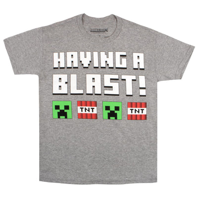 Minecraft Birthday Boy Short Sleeve T-Shirt - Creeper Having a Blast Boys Short Sleeve Tee for Birthday Parties