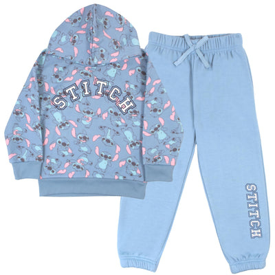 Disney Lilo and Stitch Minnie Mouse Girls Matching Sets Pullover Hoodie and Jogger Set 2 Piece Bundle Outfit