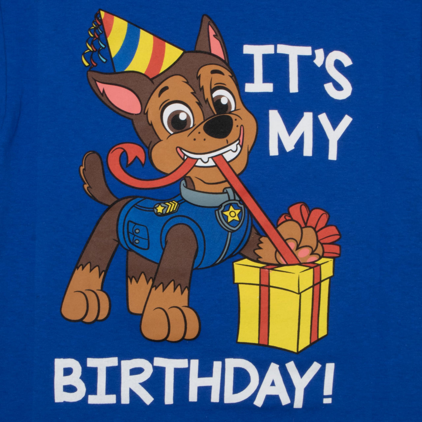 Nickelodeon Paw Patrol Chase Birthday Boys Short Sleeve T-Shirt - Boys Paw Patrol Short Sleeve Tee for Birthday Parties