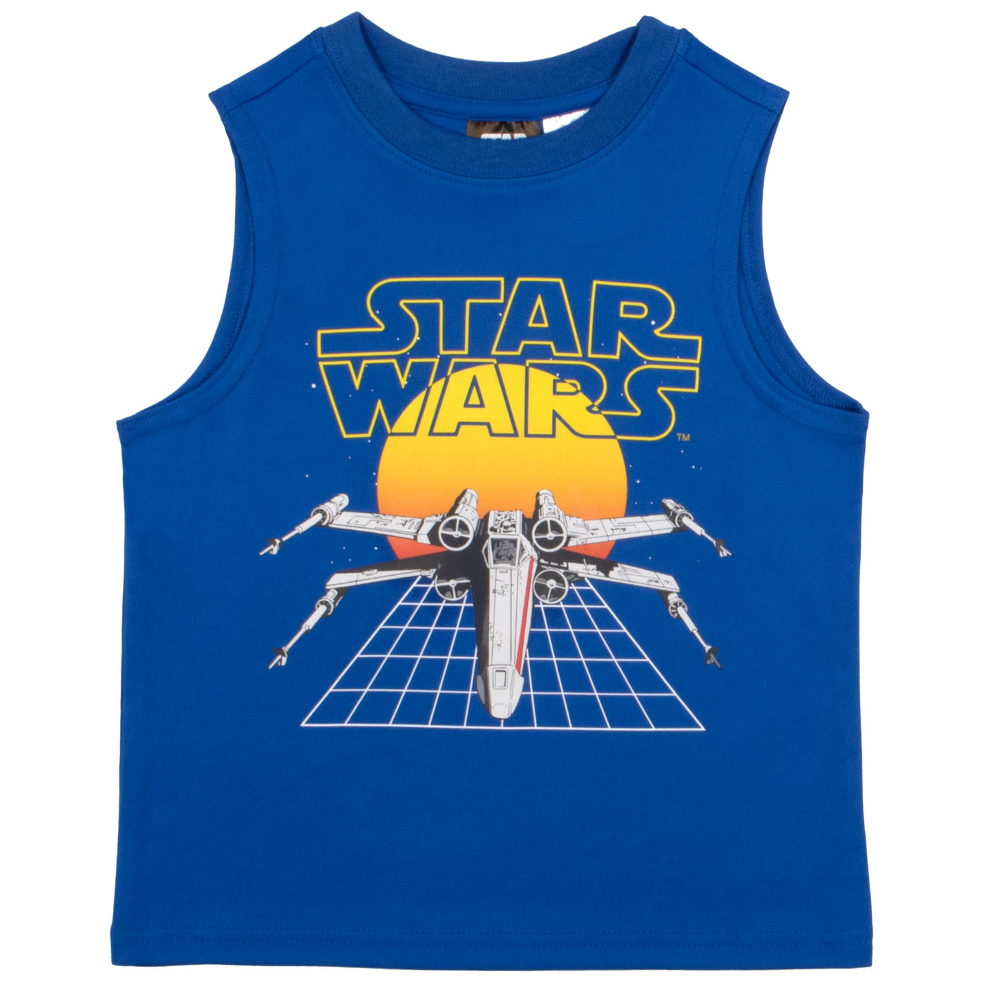 STAR WARS Boys 3 Piece Short Set Short Sleeve Shirt Tank Top Shirt and Shorts 3 Pack Bundle Set for Kids Toddlers