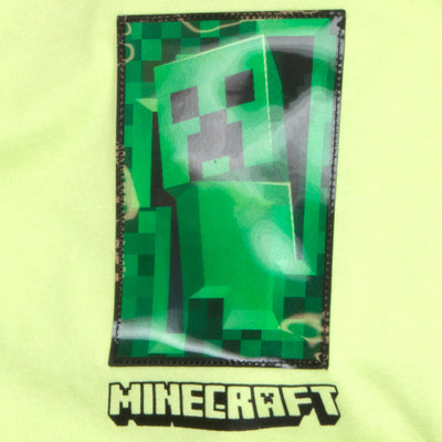 Minecraft Creeper Boys Short Sleeve T-Shirt & Shorts with Lenticular Image Changing Patch, 2-Piece Gamer Outfit Shorts Set