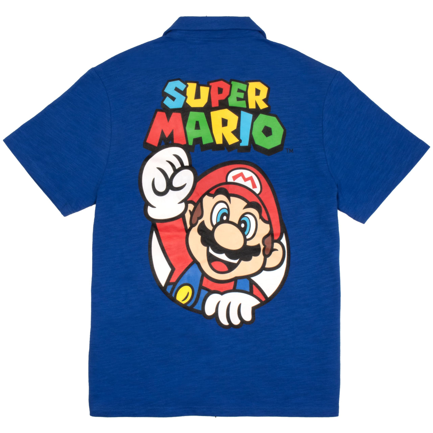 Nintendo Super Mario Bros Boys Casual Button Down Short Sleeve Shirt for Kids