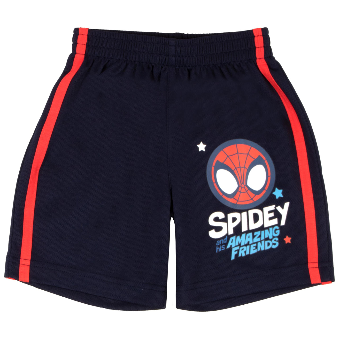 Marvel Spidey and His Amazing Friends 3 Piece Boys Short Set Spider-Man Shirt Tank Top and Shorts Set Spiderman 3 Pack