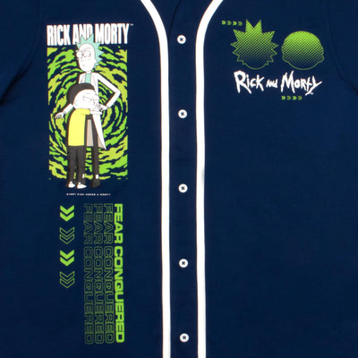 RICK AND MORTY Mens Baseball Jersey Athletic Casual Button Down Short Sleeve Shirt for Men and Women